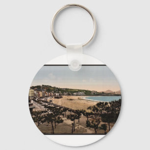 Chaveiro A praia, San Sebastian, vintage Photochrom da
