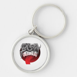 Chaveiro A round keychain with a design