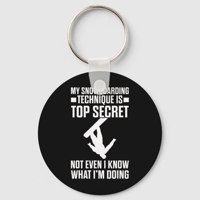 Chaveiro A Técnica Engraçada De Snowboard É Secura (Frente)