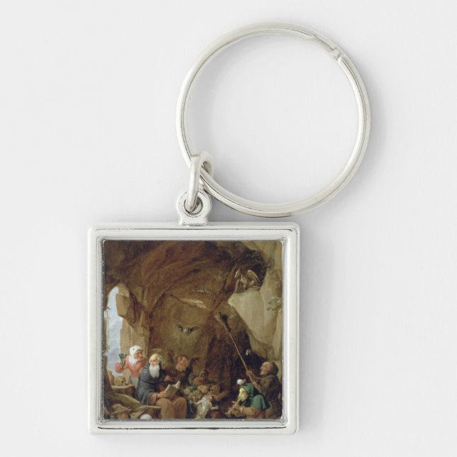 Chaveiro A tentação de St Anthony em uma caverna rochosa (Frente)
