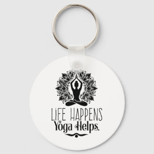 Chaveiro A Vida Acontece Yoga Ajuda Cute Motivação Presente