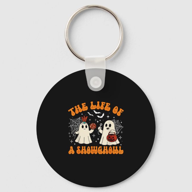 Chaveiro A vida de um showghoul fantasma fofo halloween ret (Frente)