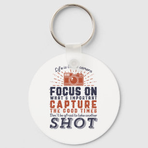 Chaveiro A Vida É Como Uma Câmera Fotógrafa Citação