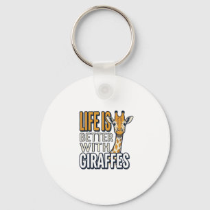 Chaveiro A Vida É Melhor Com Girafas Camisa Vintage Design_