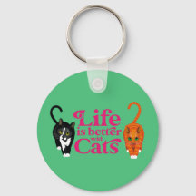 A vida é melhor com o Cats Key Ring