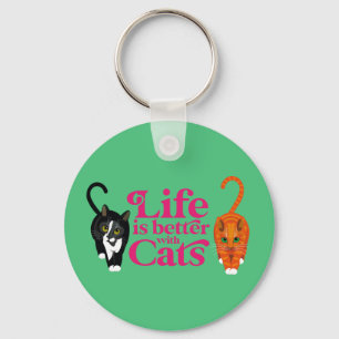 Chaveiro A vida é melhor com o Cats Key Ring