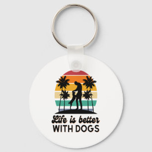 Chaveiro A vida é melhor com os cães... Homem-Sol-Sol e Cac