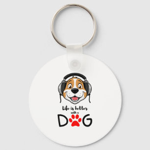 Chaveiro a vida é melhor com um cachorro