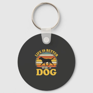 Chaveiro A Vida É Melhor Com Um Cachorro Retro