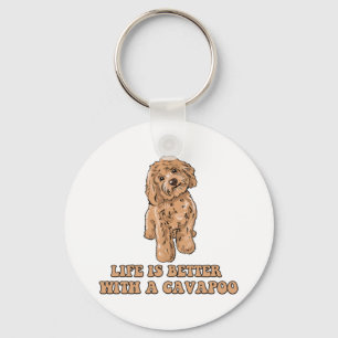 Chaveiro A Vida É Melhor Com Uma Cavapoo - Cachorro Engraça
