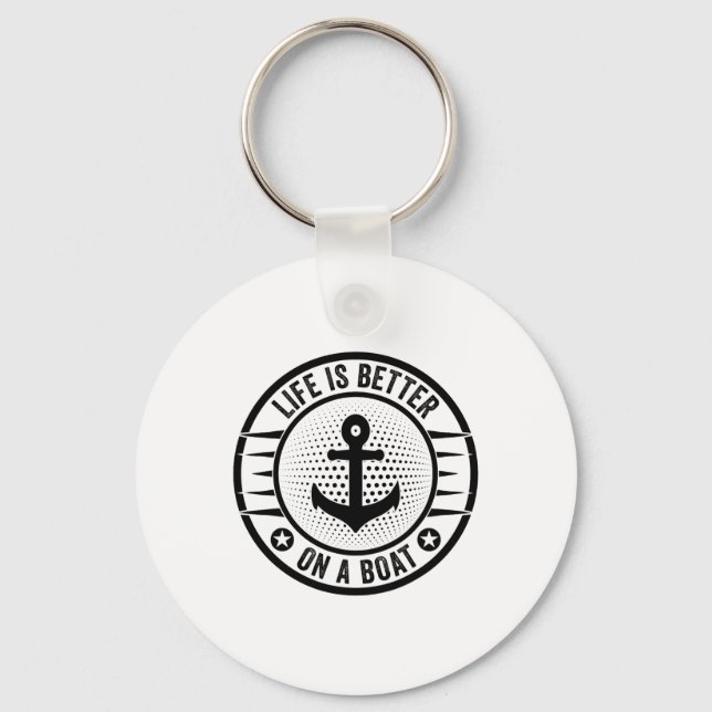 Chaveiro A Vida É Melhor Em Um Barco Capitão Barqueiro Barc (Frente)