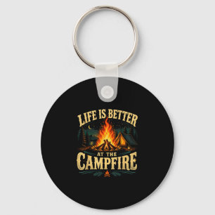 Chaveiro A vida é melhor na fogueira engraçado rv camper