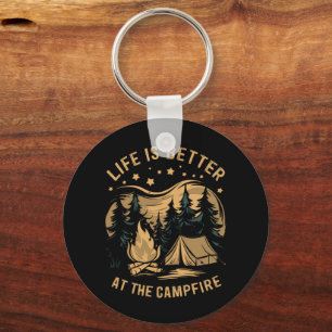 Chaveiro A Vida É Melhor No Acampamento Da Fogueira Camping