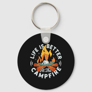 Chaveiro A vida é melhor no fogão de acampamento engraçado