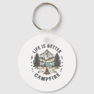 Chaveiro A Vida É Melhor No Fogo De Acampamento Divertido A