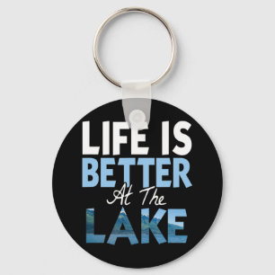 Chaveiro A vida é melhor no lago Barco de pesca de camiseta