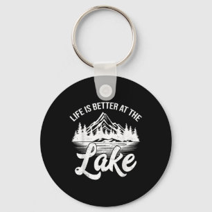 Chaveiro A Vida É Melhor No Lago Camiseta Divertida De Barc