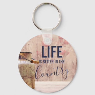 Chaveiro A vida é melhor no país, citando leite