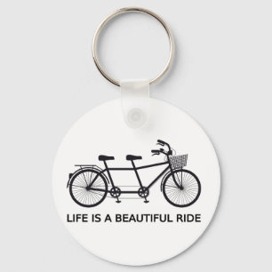 Chaveiro A vida é um passeio bonito, bicicleta em tandem