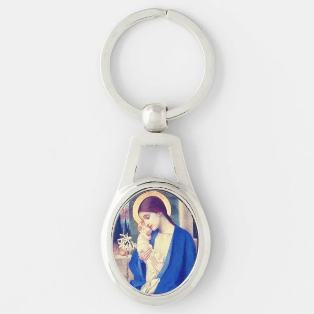 Chaveiro A Virgem Maria e o Menino Jesus Graça Renascentist (Frente)