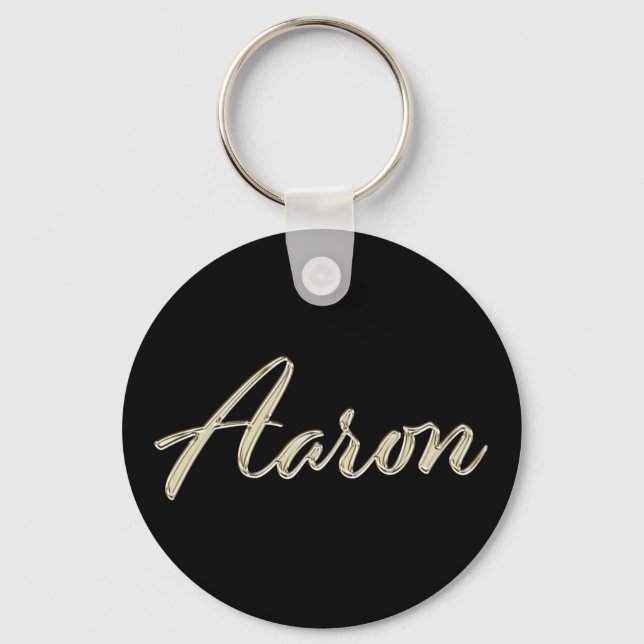 Chaveiro Aaron Name Whitegold Button Schlüsselanhänger (Frente)