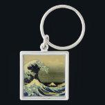 Chaveiro Abaixo da onda de Kanagawa<br><div class="desc">Clássico impressão de bloco de madeira de arte japonesa "Baixo da Onda de Kangawa",  por Hokusai,  1830.</div>