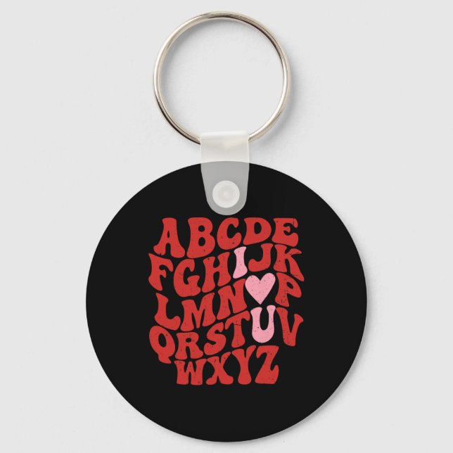 Chaveiro Abc Alfabeto Eu Amo Você Professor De Inglês Dia D (Frente)