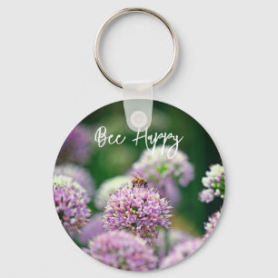 Chaveiro Abelhas felizes com a Motivação da Flor de Allium