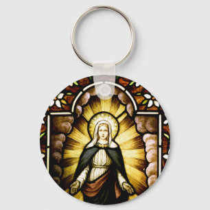 Chaveiro Abençoada Mãe Maria com um Círculo de Estrelas