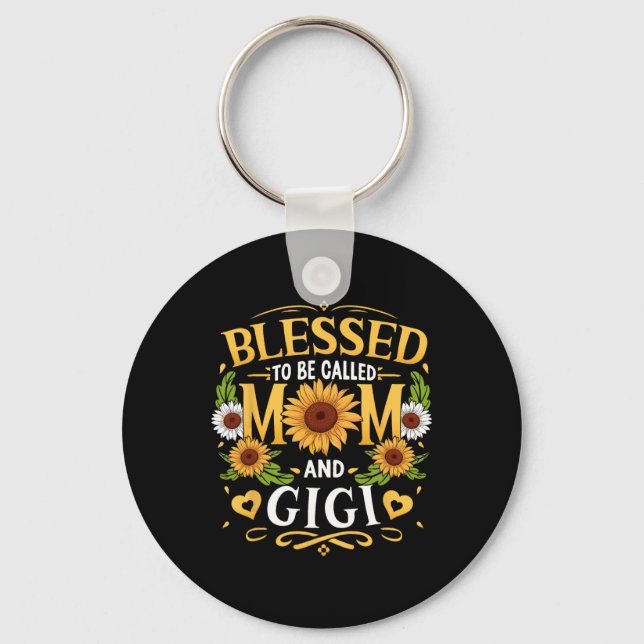 Chaveiro Abençoado Seja Chamado Mãe E Mãe De Girassol Gigi (Frente)