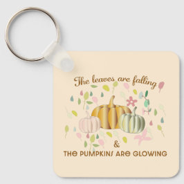 Chaveiro Abóbora Brilhante e Folha de Outono Deixam Doodal 