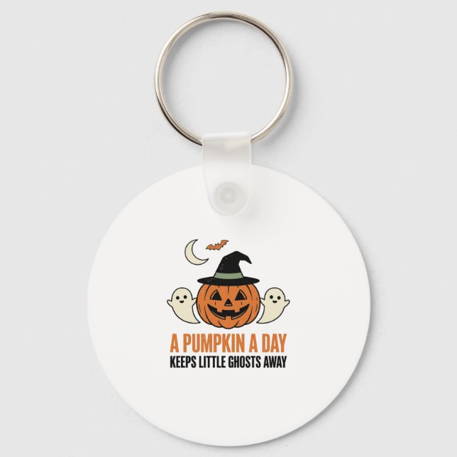 Chaveiro Abóbora de Halloween Fantasma Divertido Citação Vi (Frente)