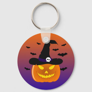 Chaveiro Abóbora de Halloween Jack o' Lantern Chapéu de Bru