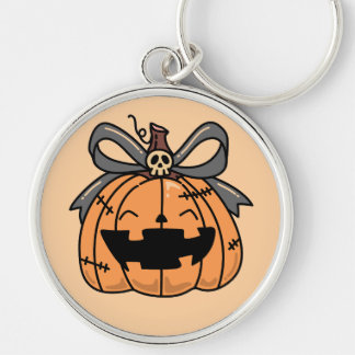 Chaveiro Abóbora de Halloween, Rosto Fofo