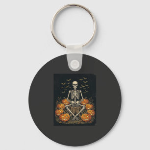 Chaveiro Abóbora Esqueleto de Halloween Design Vintage Retr