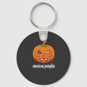 Chaveiro Abóbora Patriótica Americana Halloween Jack O Lant