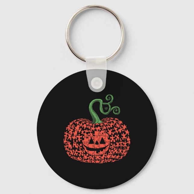 Chaveiro Abóbora Quebra-Cabeça Autismo Halloween Autismo Ho (Frente)