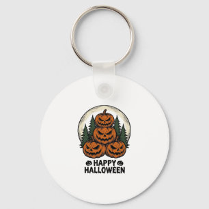 Chaveiro Abóbora Vintage Halloween Jack O Lantern Floresta
