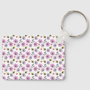 Chaveiro Aborinha Fofa Padrão Floral Estética Cottagecore R