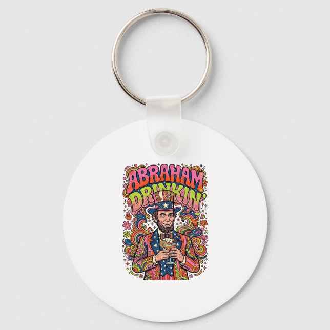 Chaveiro Abraão Patriótico Bebendo Retro (Frente)