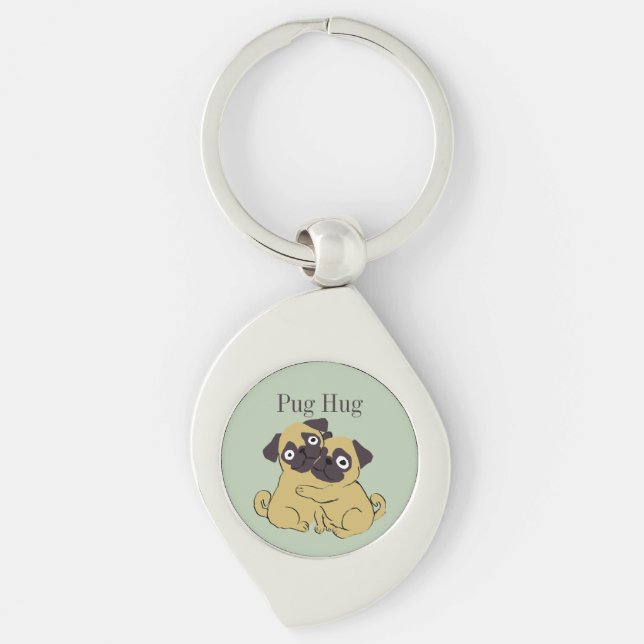 Chaveiro Abraço de pug  (Frente)