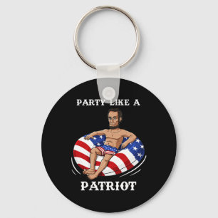 Chaveiro Abraham Lincoln 4 De Julho EUA Patriota Divertida