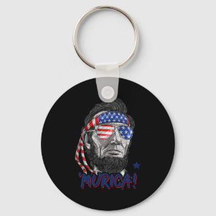 Chaveiro Abraham Lincoln 4 de Julho Murica Homens Mulheres