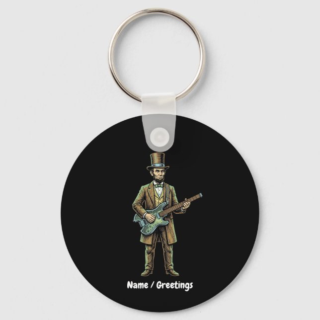 Chaveiro Abraham Lincoln Cabeça de Guitarra Sem Cabeça em M (Frente)