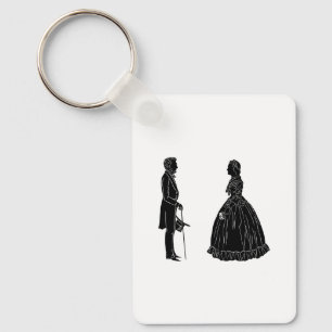 Chaveiro abraham lincoln mary todd lincoln silhouette