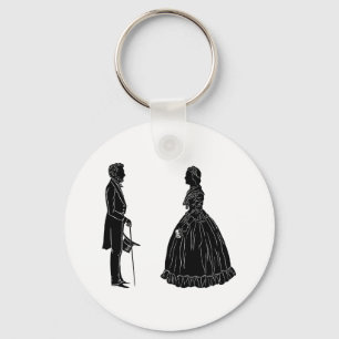 Chaveiro abraham lincoln mary todd lincoln silhouette