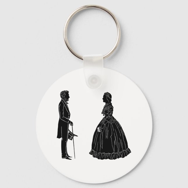 Chaveiro abraham lincoln mary todd lincoln silhouette (Frente)