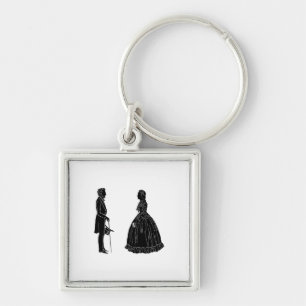 Chaveiro abraham lincoln mary todd lincoln silhouette