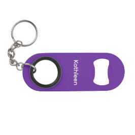 Chaveiro Abridor de Garrafa Violeta Sólido com Texto Person