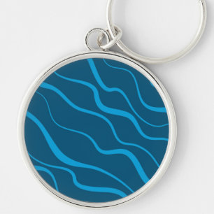 Chaveiro Abstração de onda azul, simples, moderna, legal